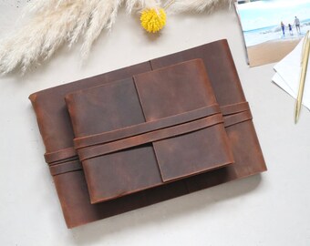 Personalisiertes Leder Fotoalbum, echtes Leder Vintage Album, Leder Scrapbook, Hochzeitsfotoalbum, Geburtstagsgeschenk, Weihnachtsgeschenk