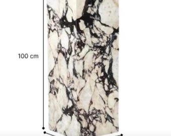 Polished Calacatta Viola Marble Pedestal, Handmade Plinth Stand