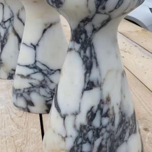 Calacatta viola Marble Side Table, Modern Handmade Round Accent Table, Luxury Natural Stone Furniture image 5
