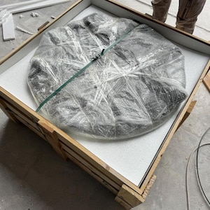 Calacatta Viola Marble Round Coffee Table, Natural Stone Modern Design image 9