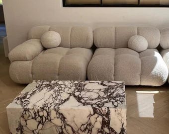 Calacatta Viola Marble Coffee Table, Rectangular Luxury Center Table