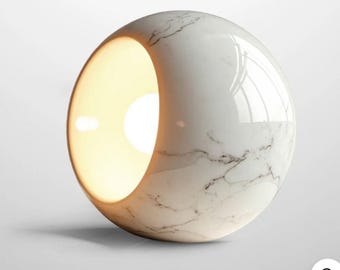 Handmade Marble Table Lamp, Natural Stone Accent Lighting