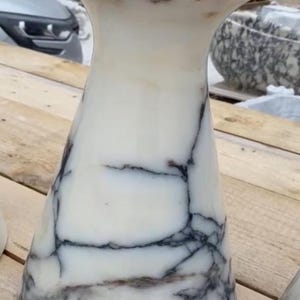 Calacatta viola Marble Side Table, Modern Handmade Round Accent Table, Luxury Natural Stone Furniture image 4