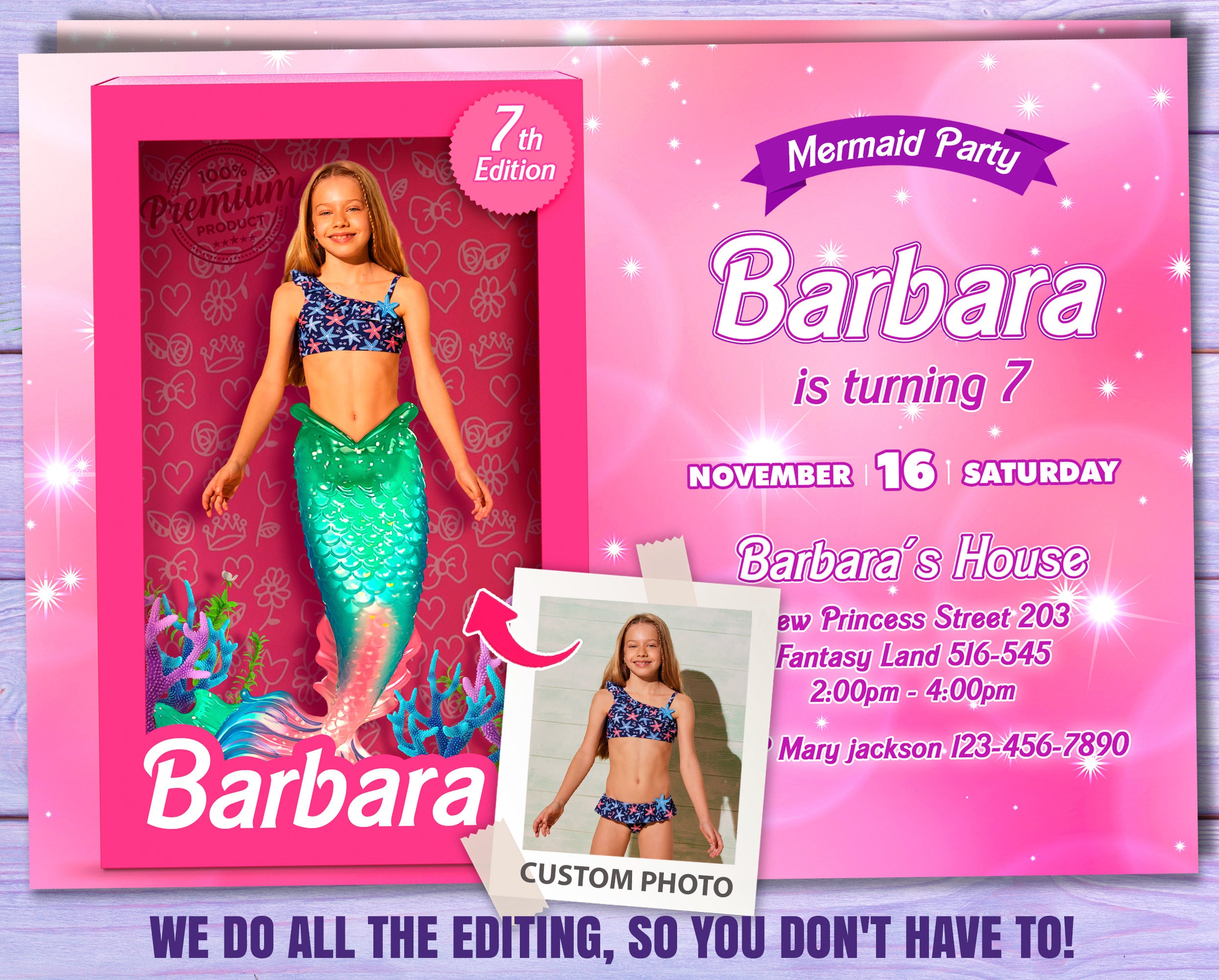 Mermaid barbie birthday shirt hotsell