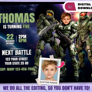Master Gamer personalisiert mit Foto Geburtstagseinladung - Master party 3591