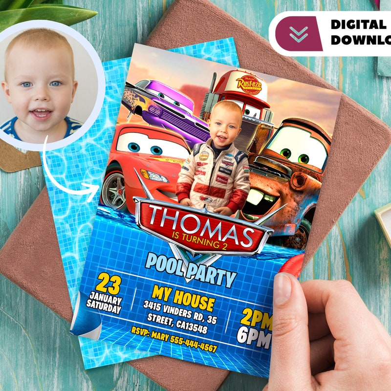 Cars Birthday Invite - Etsy
