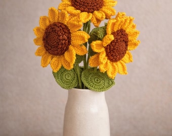 Girasole fatto a mano all'uncinetto - Fiore eterno - Regalo o decorazione per la casa