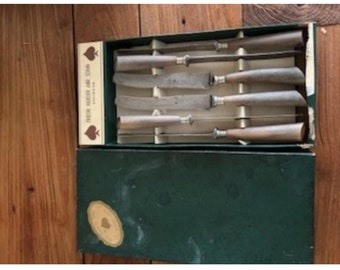 6 knives Antique Friedr Herder abr Sohn with bone handle