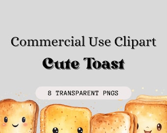 Toast Clipart | Cute Food Clipart | Personal Use | Breakfast Food Clip Art | Cute Breakfast Svg | Coffee Svg | Digital Download