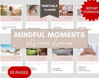 Zelfzorgplanner Afdrukbaar mindfulness-werkboek Zelfliefdedagboek Werkblad geestelijke gezondheid Checklist zelfzorg
