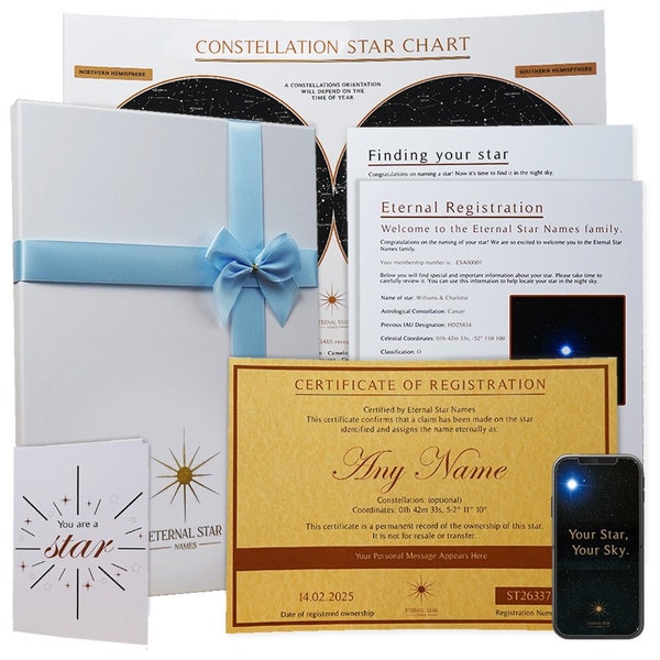 Name A Star Gift Set Personalized Luxury Edition For Him, Unique Birthday Gifts, Christmas Present For Dad, Husband, Boyfriend Gifts