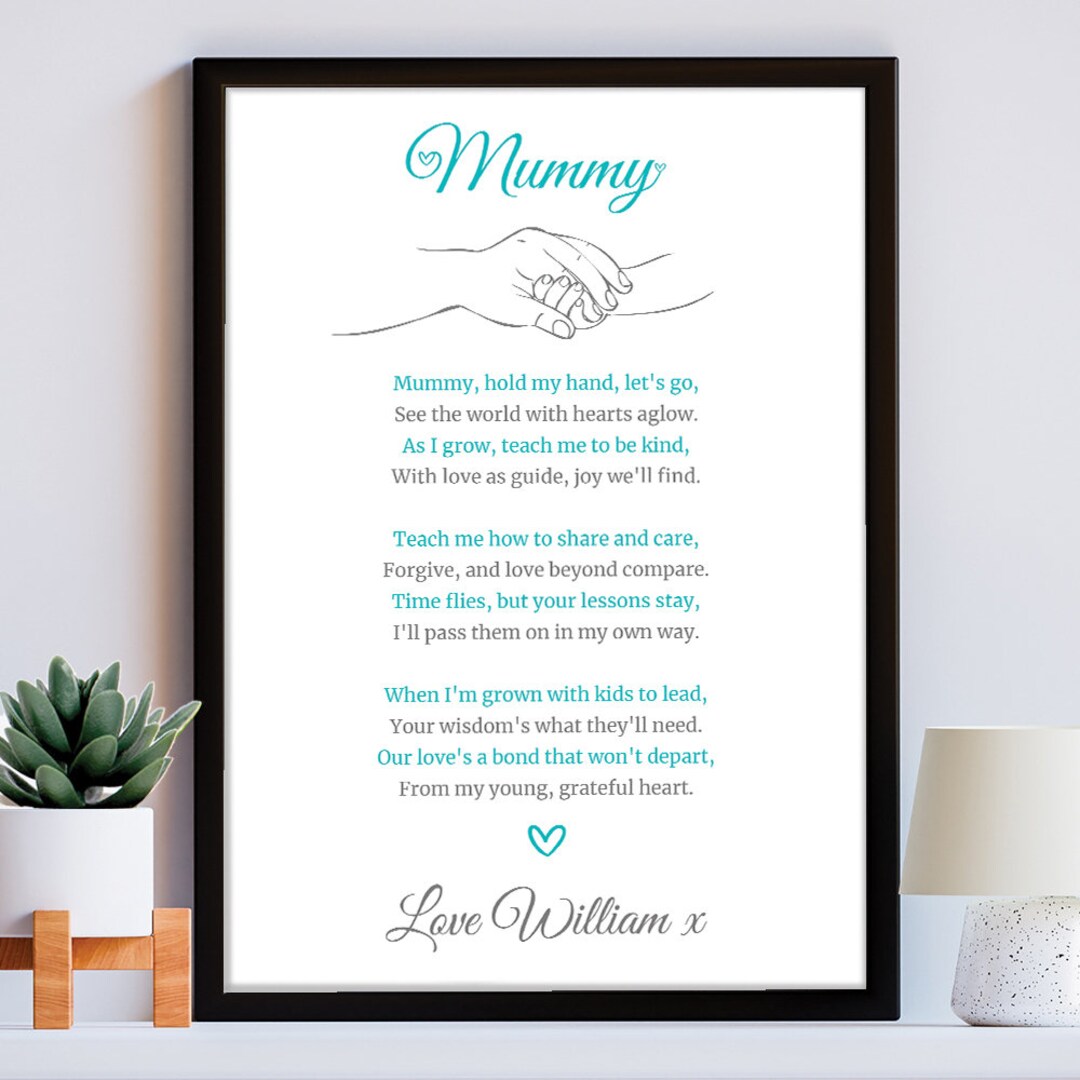 Personalised Mum & Son Poem Print Ideal Mum Gift for Birthday, Mother's ...