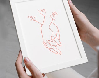 Personalized Mum Hands Print, Mother's Day Gift