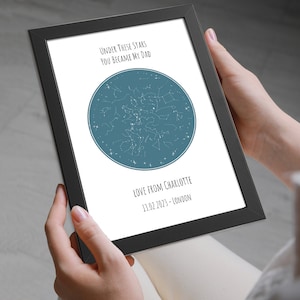 パーソナライズされた「あなたが私のものになった日」星図プリントチャートカラーストーム天文ポスタープリント父の日息子娘からの誕生日プレゼント