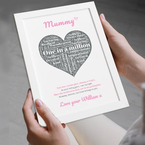 Personalisiertes Geschenk für spezielle Mama Gedicht Druck von der Tochter für ein einzigartiges Mama Geburtstagsgeschenk, Muttertagsgeschenk für Mutter in Pink