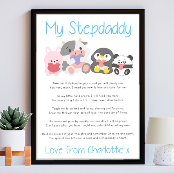 Stepdad's Verse: Personalized Poem Print | Christmas, Birthday, Thank You | Gift from Stepson or Stepdaughter | Special Keepsake
