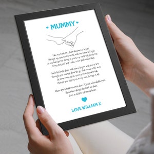 Impresión personalizada de poemas de mamá e hijo: regalo único para la madre en el día de la madre, regalo de cumpleaños para mamá