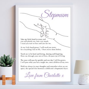 Personalised Step mum Gift For Mother&#39;s Day, Birthday, Christmas - From Baby Stepson, Stepdaughter For Stepmum