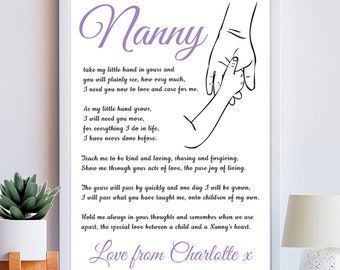 Personalized Nanny Poem Print | Keepsake Gift for Grandma