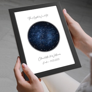 Personalisierte Sternenkarte - 'Night We Met', Geschenk zum Jahrestag - Personalisierter Nachthimmel