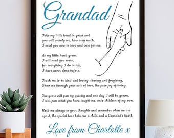 Personalized Grandad Poem Print – Grandson/Granddaughter Gift
