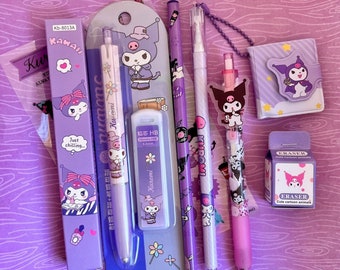 7pcs Kuromi| Kuromi Stationery set| Sanrio characters| Kawaii| Kawaii Stationery| Cute Stationery| Cute Sanrio bundles| Cute Gifts|