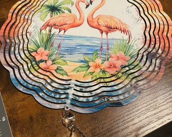 10-Zoll-Windspiel – Zwei Flamingos