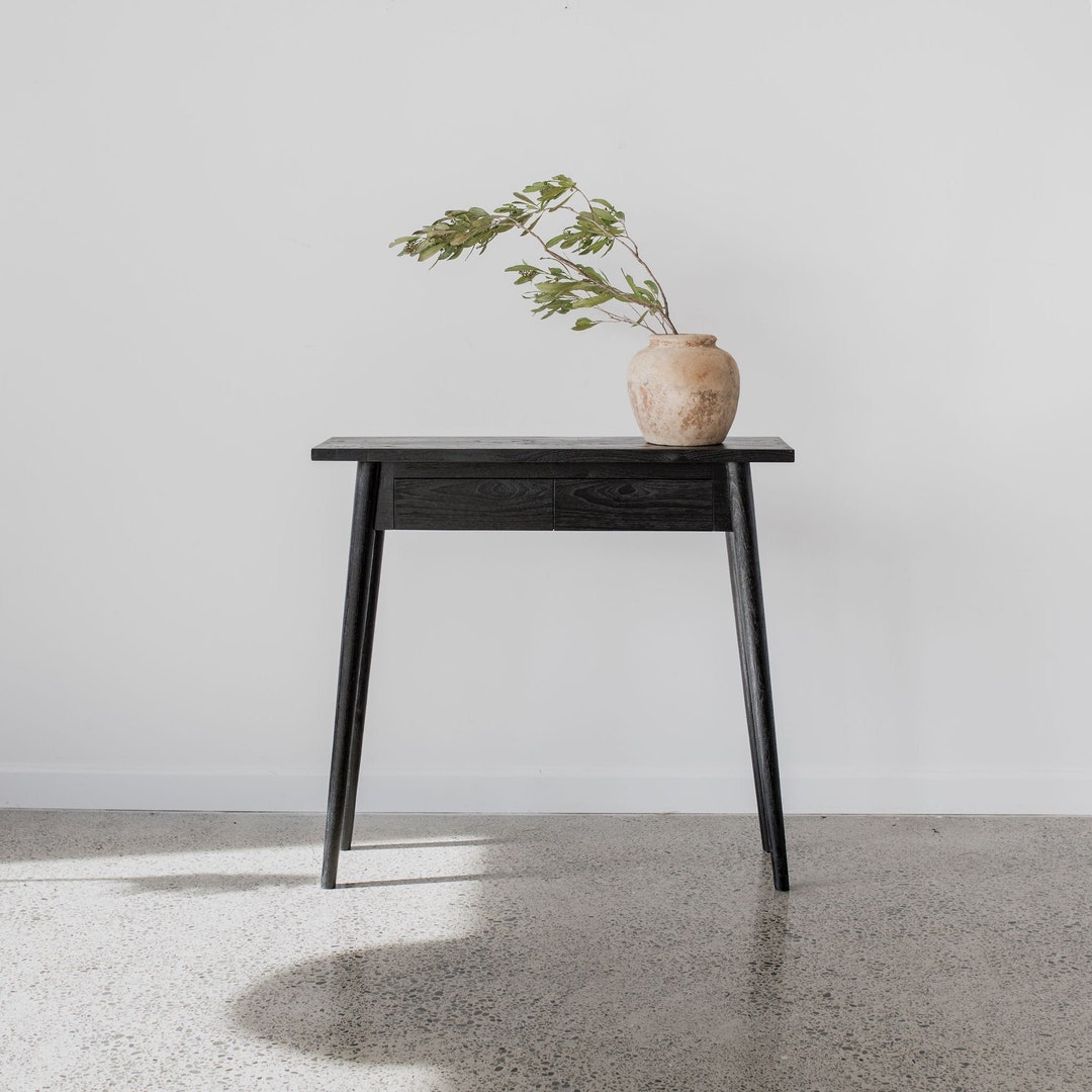 Modern Black Nordic Console Table With Two Drawers - Etsy - Nordic Modern Console Tables