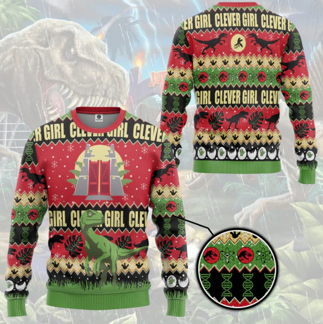 Jurassic Park Clever Girl Ugly Sweater Jurassic Park Etsy