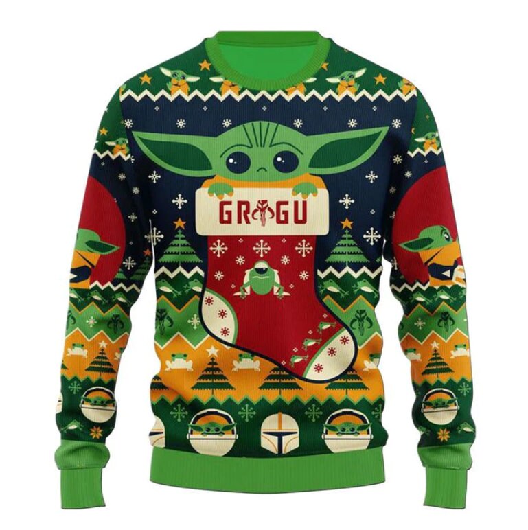 Discover The Mandalorian And Grogu Ugly Sweater, Baby Yoda Ugly Christmas 3D Ugly Sweater For Men And Women, Star Wars Xmas Sweater, Christmas Gifts