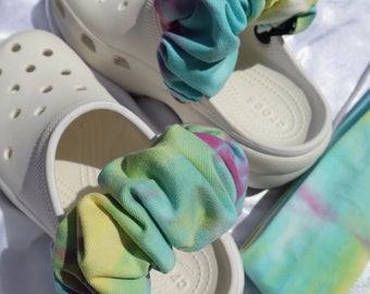 ATHENA | Tie-Dye Collection | Tie Dye Scrunchies | Mother Daughter | Matching Set | Mommy and Me | Strap Shoes Scrunchies | Crocs | Clogs