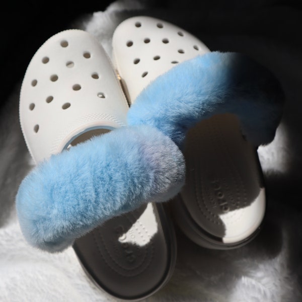 BLUEBELL FLUFF | Fluffy Collection | Scrunchies For Strap Shoe | Faux Fur | Shoe Accessory | For Crocs | Clog | Gifts For Healthcare Workers