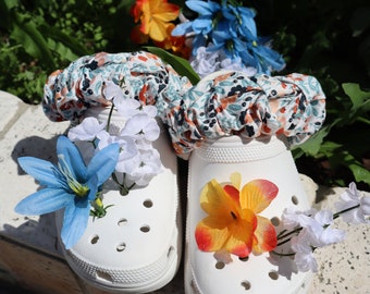 SPRING INTO DOODLE | Floral Collection | Scrunchies For Strap Shoes | Shoe Accessory | Crocs Strap | Clog | Gift for Healthcare Workers