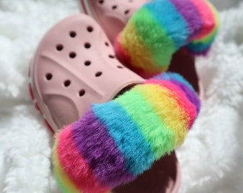 CLOUD FLUFF | Fluffy Collection | Kids Only | Colorful | Fun | Scrunchies For Strap Shoes | Faux Fur | Shoe Accessory | For Crocs | Clogs