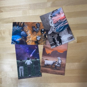 Cartes postales surréalistes (lot de 4)