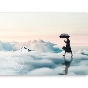 Petite carte de vœux - Marcher dans les nuages