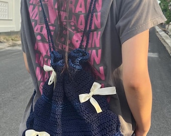 Handmade Backpack Crochet, Crochet Backpack, Cute Backpack Handmade From Yarn, Knitted backpack