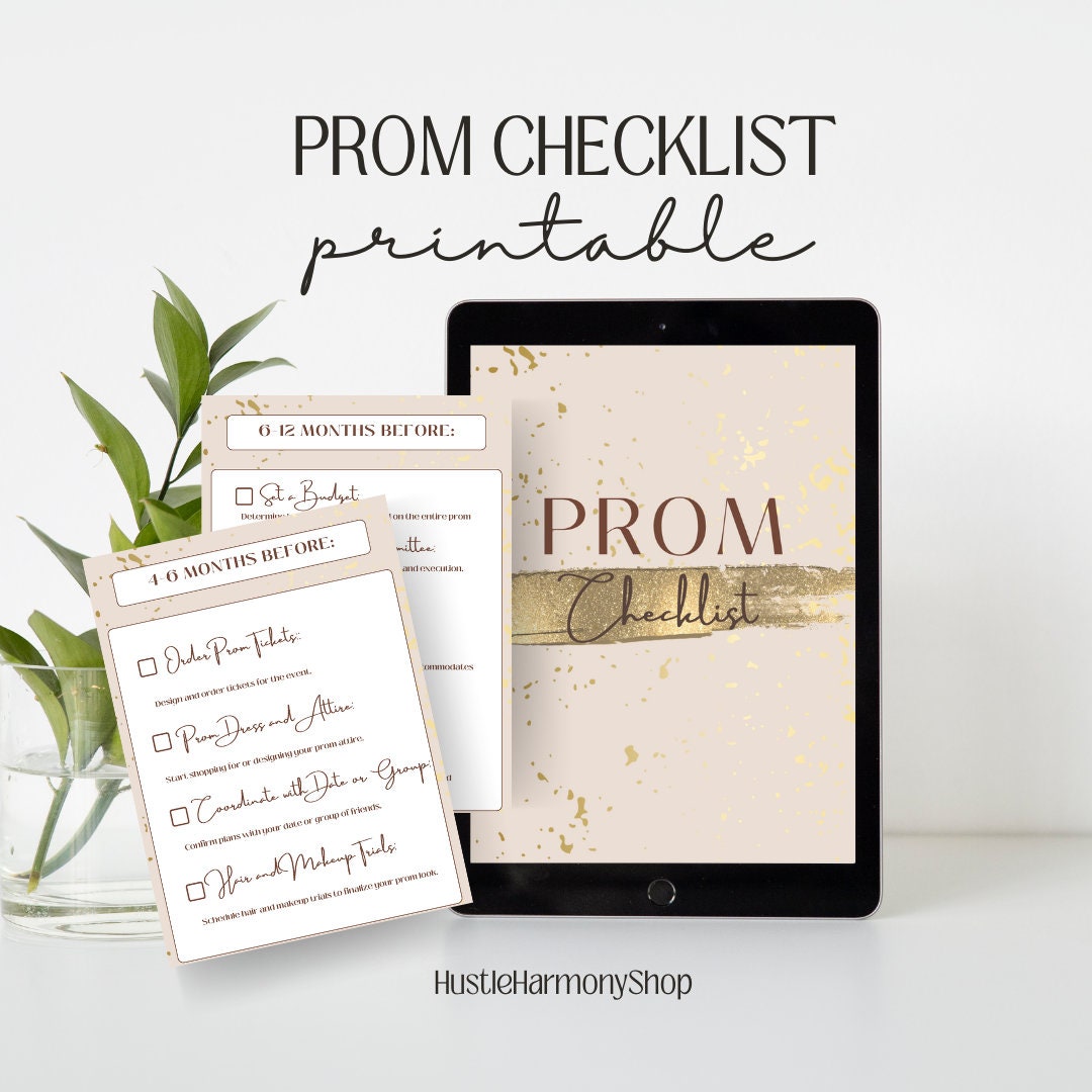 Prom Checklist, Ultimate Prom Planner, Prom Planning, PDF File Planner