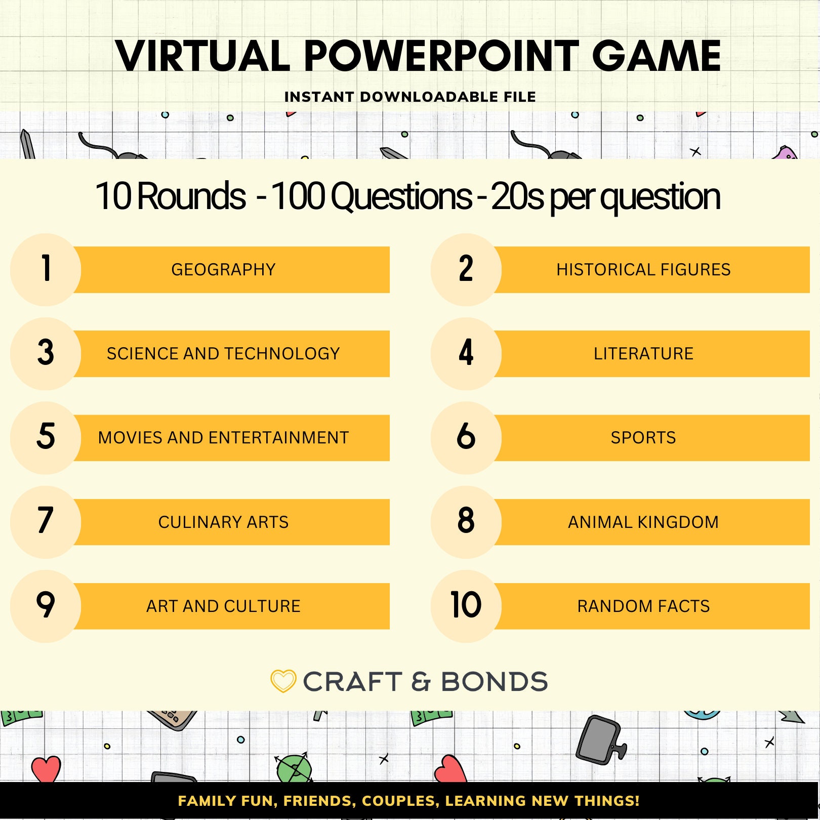 Pub Quiz General Knowledge - 10 Rounds 100 Questions - Trivial ...