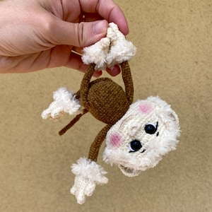 Crochet Monkey Toy – Soft Handmade Plushie with Fluffy Paws, Amigurumi Jungle Animal Gift, Stuffed Baby Monkey