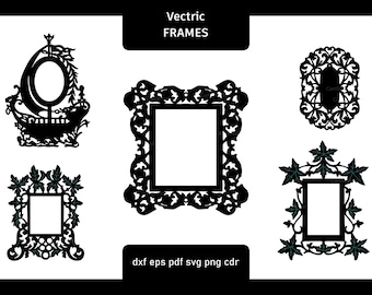 Paquete SVG de marcos cortados con láser: Patrones decorativos para Cricut y Glowforge (descarga digital)