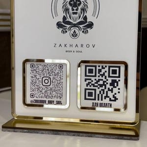 Elegant Acrylic QR Code Sign – Instagram & Payment Display for Small Business – Stylish Scan‑to‑Pay Counter Decor
