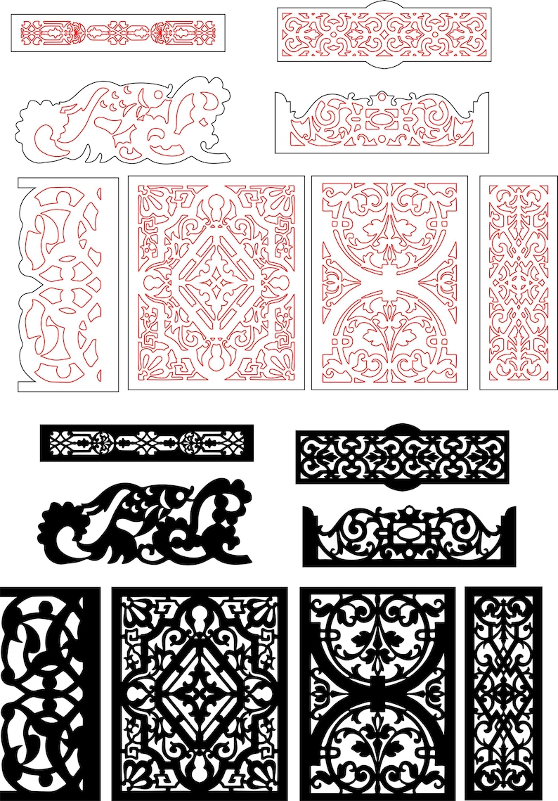 Laser Cut Border Bundle: Decorative Patterns for Cricut, Glowforge ...