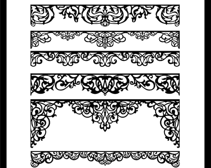 Ornate Border Set | 9 Decorative Panel Designs | Laser & CNC Cutting ...
