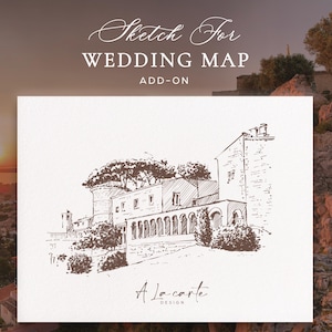 Venue Sketch Add-On, Hand-Drawn Wedding Map Illustration
