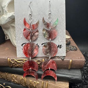 Moon Phase Acrylic Earrings, Witchy Earrings, Acrylic Moon Phase Dangle Earrings, Lunar Moon Earrings, Celestial Moon Phase Earrings