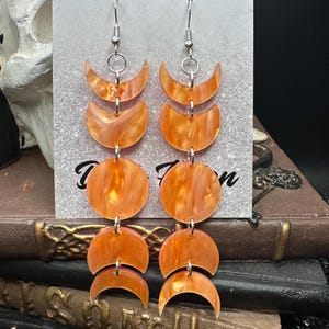 Moon Phase Acrylic Earrings, Witchy Earrings, Acrylic Moon Phase Dangle Earrings, Lunar Moon Earrings, Celestial Moon Phase Earrings