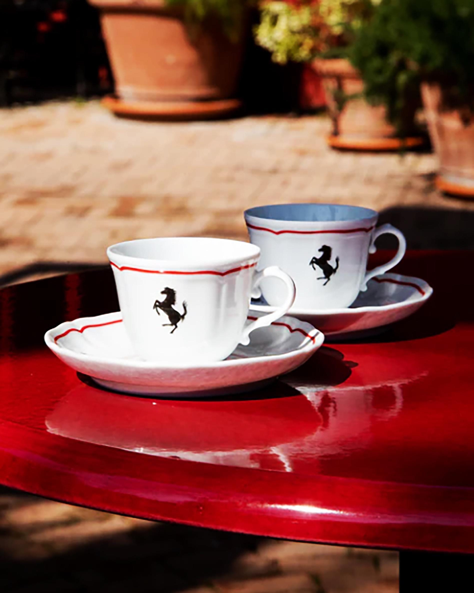 ORIGINAL FERRARI 2 Espresso Coffee Cups Porcelain Richard GINORI
