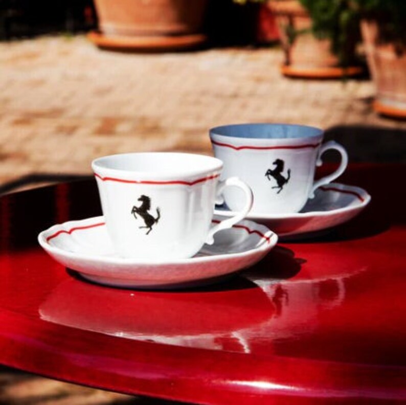 ORIGINAL FERRARI 2 Espresso Coffee Cups Porcelain Richard GINORI Made