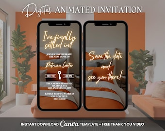 House Warming Invitation, Housewarming Animated Invitation, Editable New House Invitation, Welcome Home Digital Video Invite, New Home Party